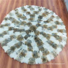 Genuine luxury Peaces real Crystal fox fur rug blanket